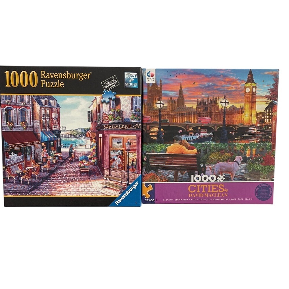 Set of 2 Ravensburger Ceaco Cities‎ Puzzles